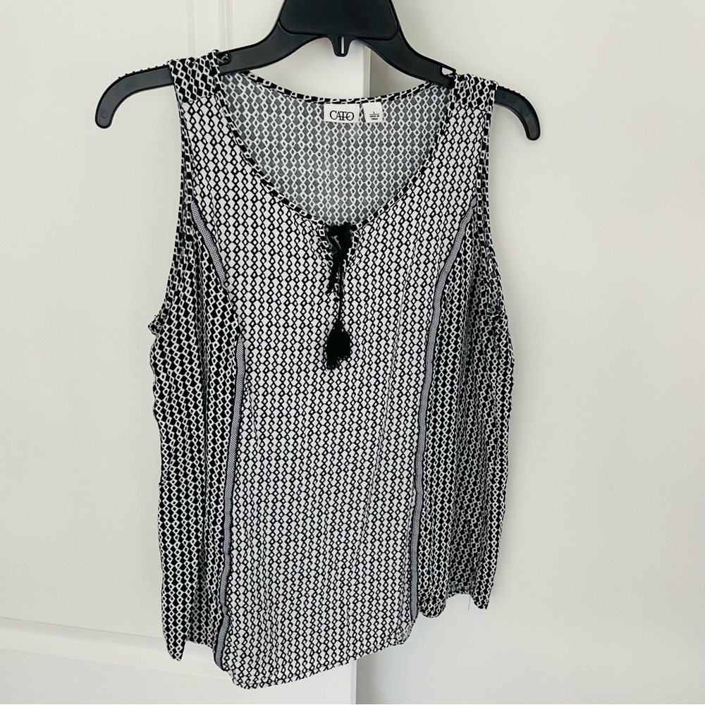 Cato Sleeveless Top Black White Size L